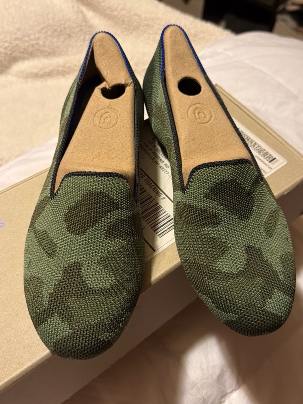 Rothy's Olive Green Camo Knit Flats